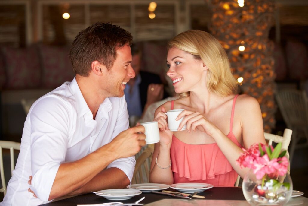 A man and a woman on a date